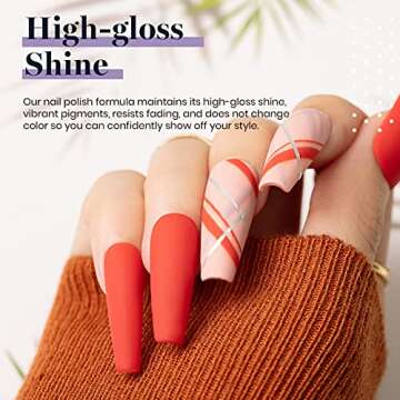 Beetles 12 Pcs Gel Nail Polish Set - Flannel & Fleece Collection Nude Pink Burgundy Red Glitter Gel Polish Kit Orange Dark Blue Green Nail Gel Kit Nail Art Salon DIY Home Mani Christmas Gifts