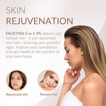 FAUSTINA 3-in-1 IPL (3 Lamps, 1,500,000 Shots) Hair Removal Device - Painless at-Home Solution - Free Pouch & Sunglasses