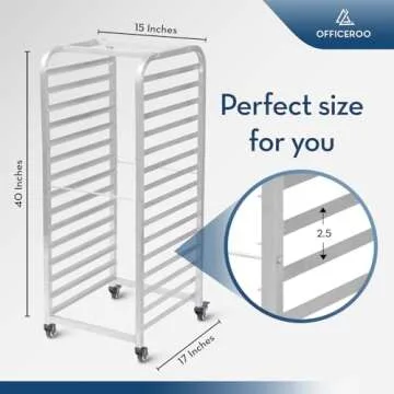 Bakery Bun Pan Speed Rack - Half Sheet Only, Size Adjusted, Food Trays Cart for Commercial Baking an...