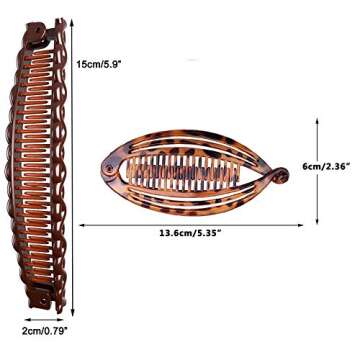 Aaiffey 4pcs Hair Clips Vintage Clincher Combs Tool for Thick Curly Hair Accessories Fishtail Double...