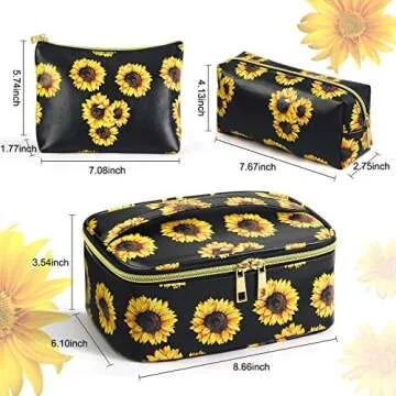 MAGEFY 3Pcs Stylish Travel Makeup Bag Set for Women