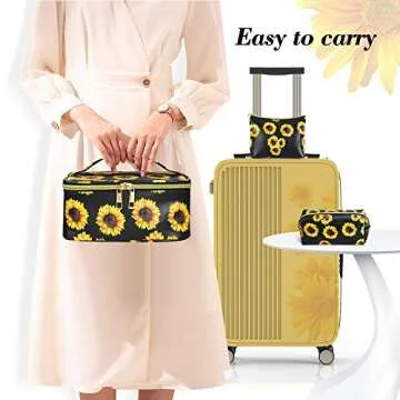 MAGEFY 3Pcs Stylish Travel Makeup Bag Set for Women