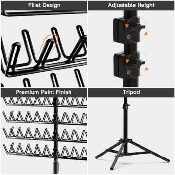 Sunnacate Braiding Hair Rack, Metal Hair Extension Holder Hanger Height Adjustable Braiding Rack, Braiding Stand with Hair Braiding Tools, Braiding Hair Separator Stand for Hair Salon Home Traveling