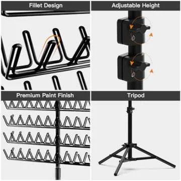 Sunnacate Braiding Hair Rack, Metal Hair Extension Holder Hanger Height Adjustable Braiding Rack, Braiding Stand with Hair Braiding Tools, Braiding Hair Separator Stand for Hair Salon Home Traveling