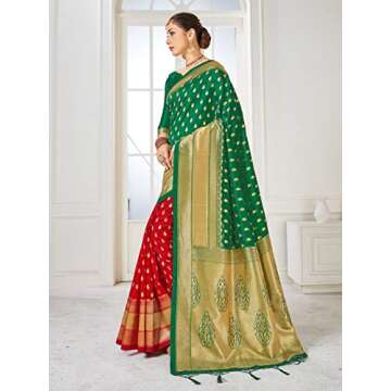 Elegant Elina Fashion Green Banarasi Saree for Women