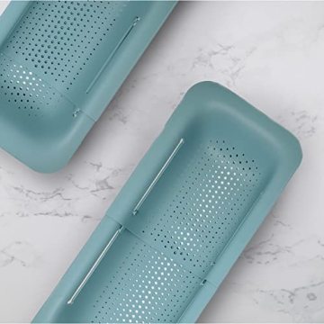 Makerstep Over the Sink Colander Strainer - Green Expandable Kitchen Gadget