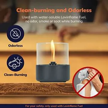 LOVINFLAME Passion Glass Candle Smokeless Fire Pit Gift