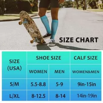 fenglaoda Stylish Compression Socks for Running & Travel