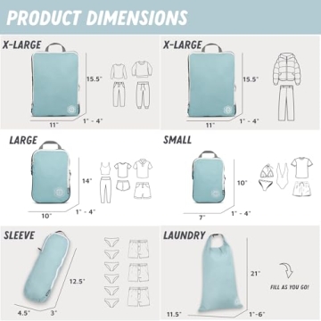 Large Packing Cubes - Compress for Smart Travel Organization