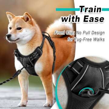 BARKBAY Dog Harness No Pull for Medium Dogs - Adjustable, Reflective, Comfortable, No Choke, Heavy-D...