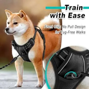 BARKBAY Dog Harness No Pull for Medium Dogs - Adjustable, Reflective, Comfortable, No Choke, Heavy-D...