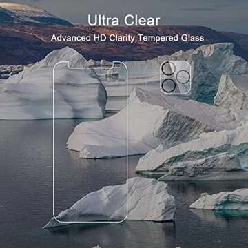 Ailun 2 Pack Screen Protector for iPhone 12 Pro Max [6.7 inch] + 2 Pack Camera Lens Protector, Case Friendly Tempered Glass Film,[9H Hardness]- HD [4 Pack]