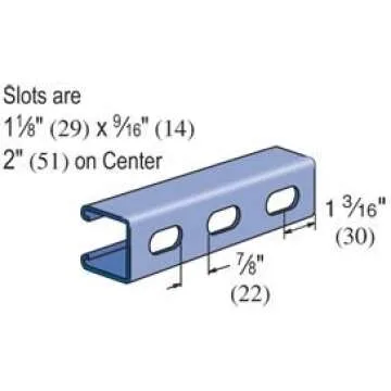 Genuine UNISTRUT P1000T 1-5/8" 12 Gauge Metal Strut Channel, Slotted Back, Pre-Galvanized Zinc 5 Foot Length
