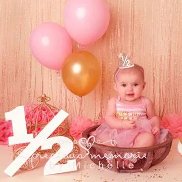 WAHAWU Pink Half Birthday Crown for Kids Celebration