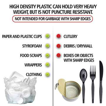 Aluf Plastics High Density Trash Bags, 45 Gallon, 250 Count, 16 Micron (eq), 40" x 48", Black, for Bathroom, Office, Industrial, Commercial, Janitorial, Municipal, Recycling