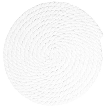 Super Soft 3 Strand Twisted Cotton Rope - Versatile Crafting Essential (25 Feet, White)
