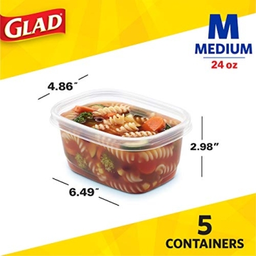 GladWare Food Storage Containers - 5 Pack, 24 Oz