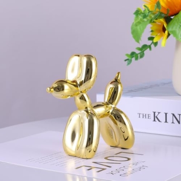 XIAOMAGG Gold Balloon Dog Decor - Modern Home Statue