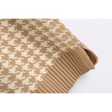 Sdencin Women Houndstooth Knit Sweater Vest for Stylish Looks