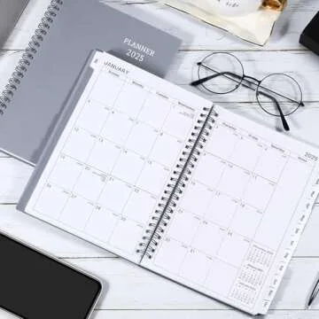 2025 Planner - Jan 2025 - Dec 2025, Planner 2025, 2025 Planner Weekly and Monthly, 6.25" × 8.3", Tabs, Inner Pocket, Strong Twin-Wire Binding, Improving Your Time Management Skill