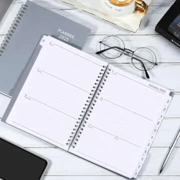 2025 Planner - Jan 2025 - Dec 2025, Planner 2025, 2025 Planner Weekly and Monthly, 6.25" × 8.3", Tabs, Inner Pocket, Strong Twin-Wire Binding, Improving Your Time Management Skill