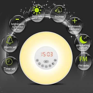 JJcall Wake Up Light Alarm Clock - Nature Sounds & USB Charger