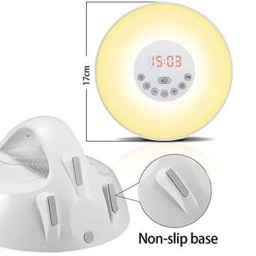 JJcall Wake Up Light Alarm Clock - Nature Sounds & USB Charger
