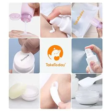 TakeToday Travel Size Bottles for Toiletries - 13 Pack TSA Approved, Leak-proof, 3 oz Silicone Containers for Cosmetic Shampoo Conditioner - Refillable Travel Accessories Kit