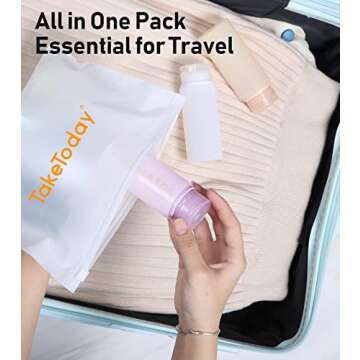 TakeToday Travel Size Bottles for Toiletries - 13 Pack TSA Approved, Leak-proof, 3 oz Silicone Containers for Cosmetic Shampoo Conditioner - Refillable Travel Accessories Kit