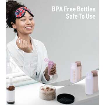 TakeToday Travel Size Bottles for Toiletries - 13 Pack TSA Approved, Leak-proof, 3 oz Silicone Containers for Cosmetic Shampoo Conditioner - Refillable Travel Accessories Kit