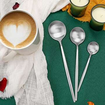 Lovcoala Modern Matte Silver Silverware Set, 12-Piece Stainless Steel Flatware Set, Tableware Cutlery Set Service for 2, Kitchen Utensil Set for Home, Restaurant(Matte Silver-12PCS)