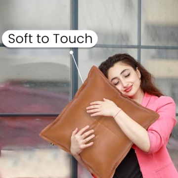 LL Leather Lovers Lambskin Leather Pillow Cover 18x18