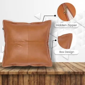 LL Leather Lovers Lambskin Leather Pillow Cover 18x18