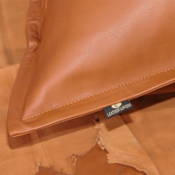 LL Leather Lovers Lambskin Leather Pillow Cover 18x18