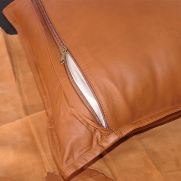 LL Leather Lovers Lambskin Leather Pillow Cover 18x18