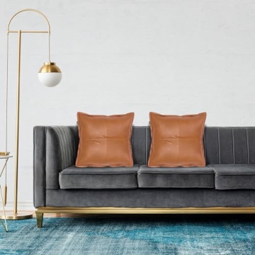 LL Leather Lovers Lambskin Leather Pillow Cover 18x18