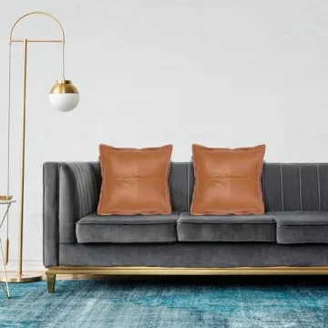 LL Leather Lovers Lambskin Leather Pillow Cover 18x18