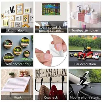 UPINS 120 Pack Double Sided Foam Tape Strong Adhesive