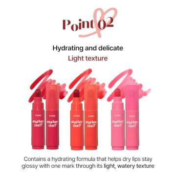 ETUDE Dear Darling Marker Tint #2 Mono Plum | Hydrating & Long Lasting Lip Stain | High Pigmented Lip Maker with Easy Drawing Tip | Korean Daily Lip Tint, Korean Makeup, Kbeauty, Perfect for Gift