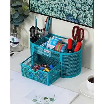 EasyPAG Stylish Mesh Desk Organizer with Drawer