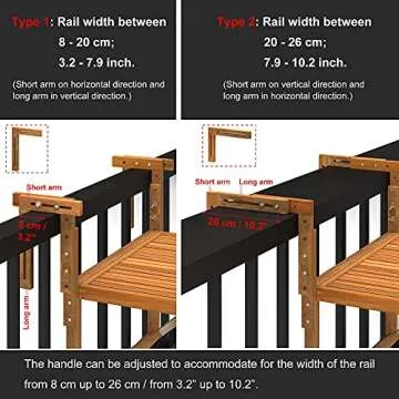 Interbuild Toronto Balcony Folding Deck Table, Outdoor Hanging Railing Bar Table, FSC Acacia Wood, 28 x 23 Inches, Adjustable, Organic White