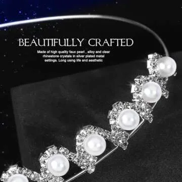 Teenitor Crown,Tiara Crown, Princess Crown Headband, 5pcs Tiaras for Women, Crowns for Women, Silver Tiara for Little Girls Rhinestone Headbands for Women Wedding Headband Crowns Party Silver Crown