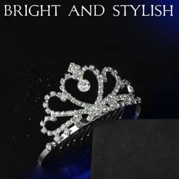 Teenitor Crown,Tiara Crown, Princess Crown Headband, 5pcs Tiaras for Women, Crowns for Women, Silver Tiara for Little Girls Rhinestone Headbands for Women Wedding Headband Crowns Party Silver Crown