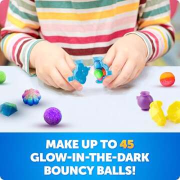 Blue Marble Bouncy Ball Science Kit - Create 45 Glow in The Dark Bouncy Balls for Kids with DIY STEM...