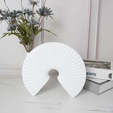 CESTATIVO Ceramic Statue for Home Decor, Modern Sculpture Ornament Table Decorations for Living Room Dining Room Office Centerpiece (White, Large)