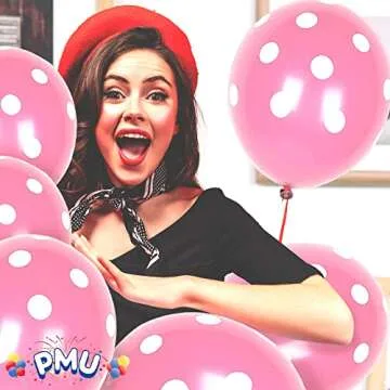 PMU Polka Dot Balloons 11 Inch Premium Pink Package