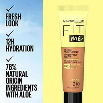 Maybelline Fit Me Tinted Moisturizer, Natural Coverage for Fresh Skin