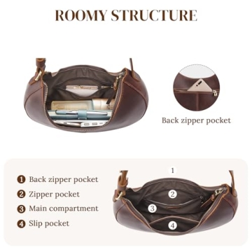 S-ZONE Top Grain Leather Shoulder Bags Women Hobo Purse