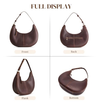 S-ZONE Top Grain Leather Shoulder Bags Women Hobo Purse
