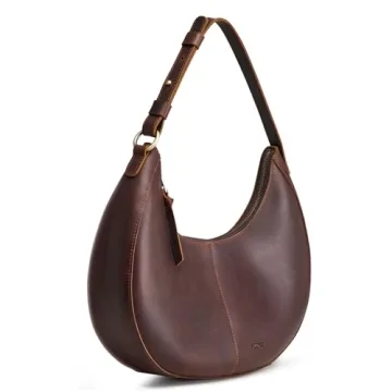 S-ZONE Top Grain Leather Shoulder Bags Women Hobo Purse